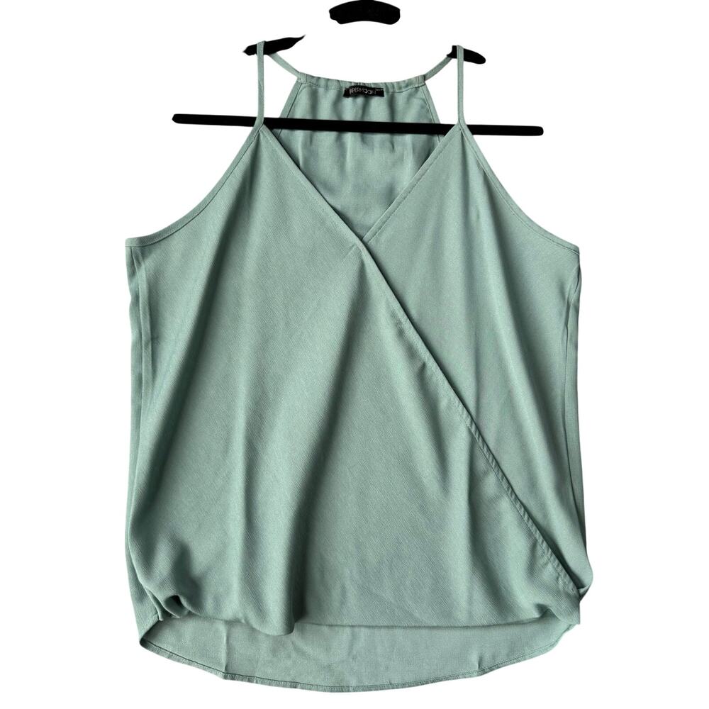 Papermoon Donte Surplice Camisole Blouse Sage Green Strappy Women's Tank Top - M - Picture 2 of 7